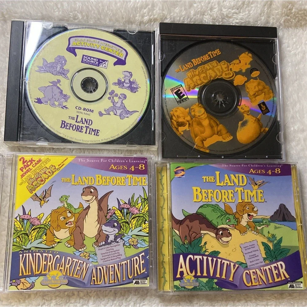 X4 The Land Before Time PC MAC CD ROM Activity Ctr Arcade Kindergarten Adventure